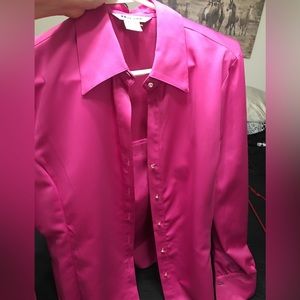 Nvgard pink satin and rhinestone top